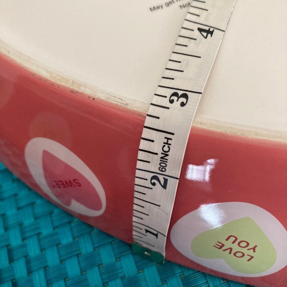 Heart Shaped Nesting Bowls 3 Pc Set Ceramic Purple Pink Green - Picture 12 of 14